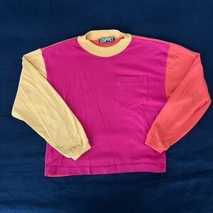 Esprit Colorblock Long Sleeve Shirt - vintage y2k